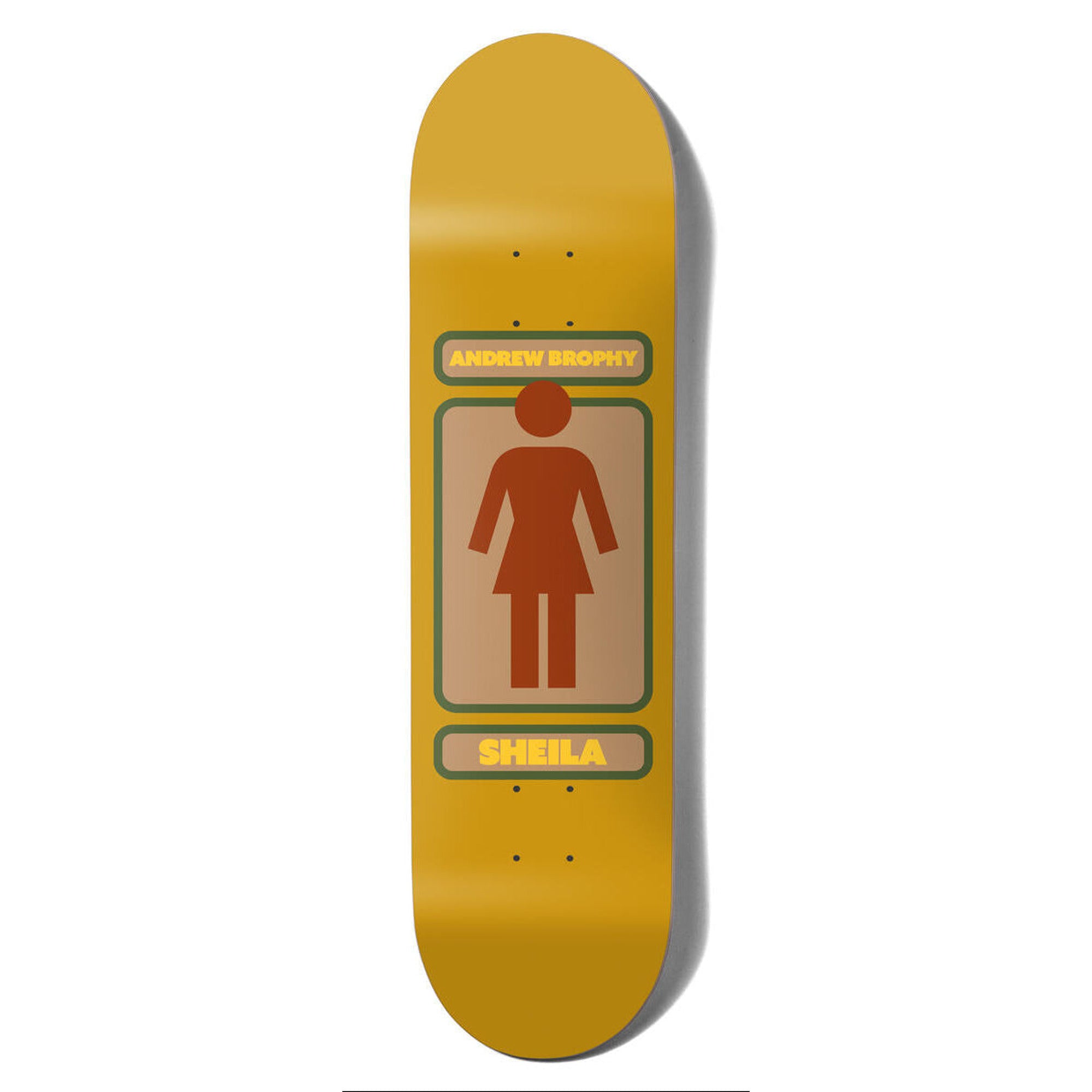 Girl Sheila 93 Til 8.8" x 32.625" Yellow Skateboard Deck