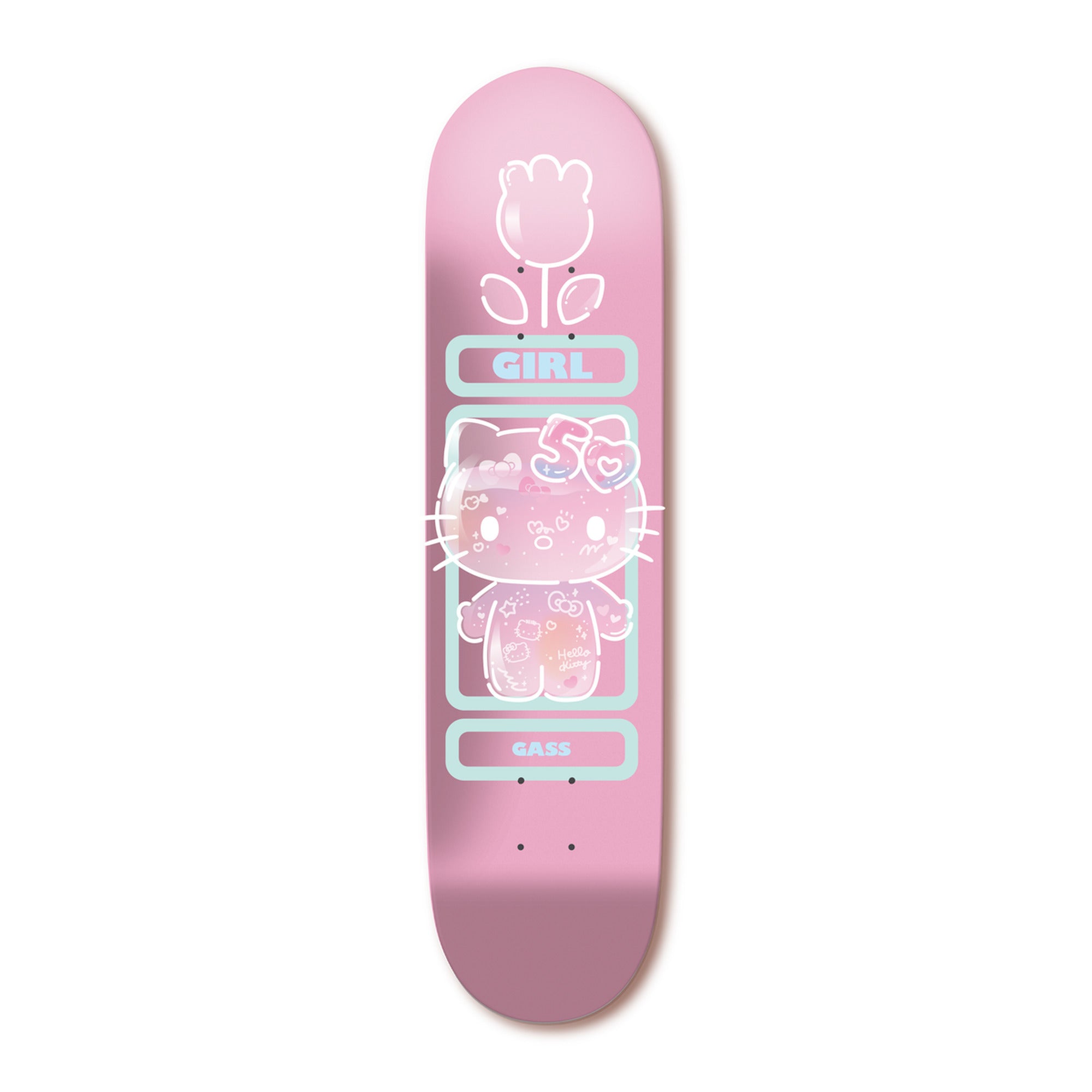 Girl x Hello Kitty 50 Gass 8.5" X 32" Pink Skateboard Deck
