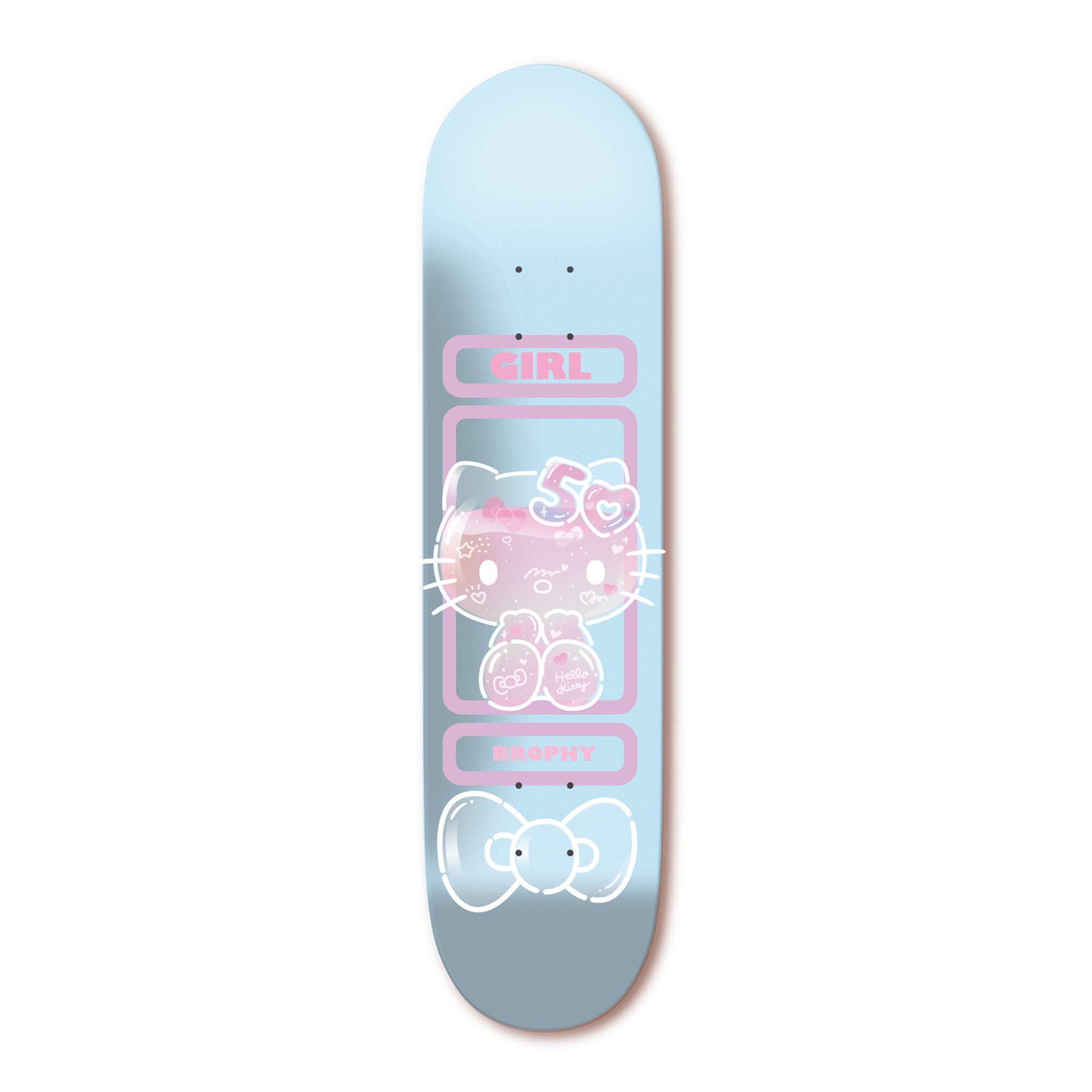 Girl x Hello Kitty 50 Brophy 8.25" X 31.875" Blue Skateboard Deck