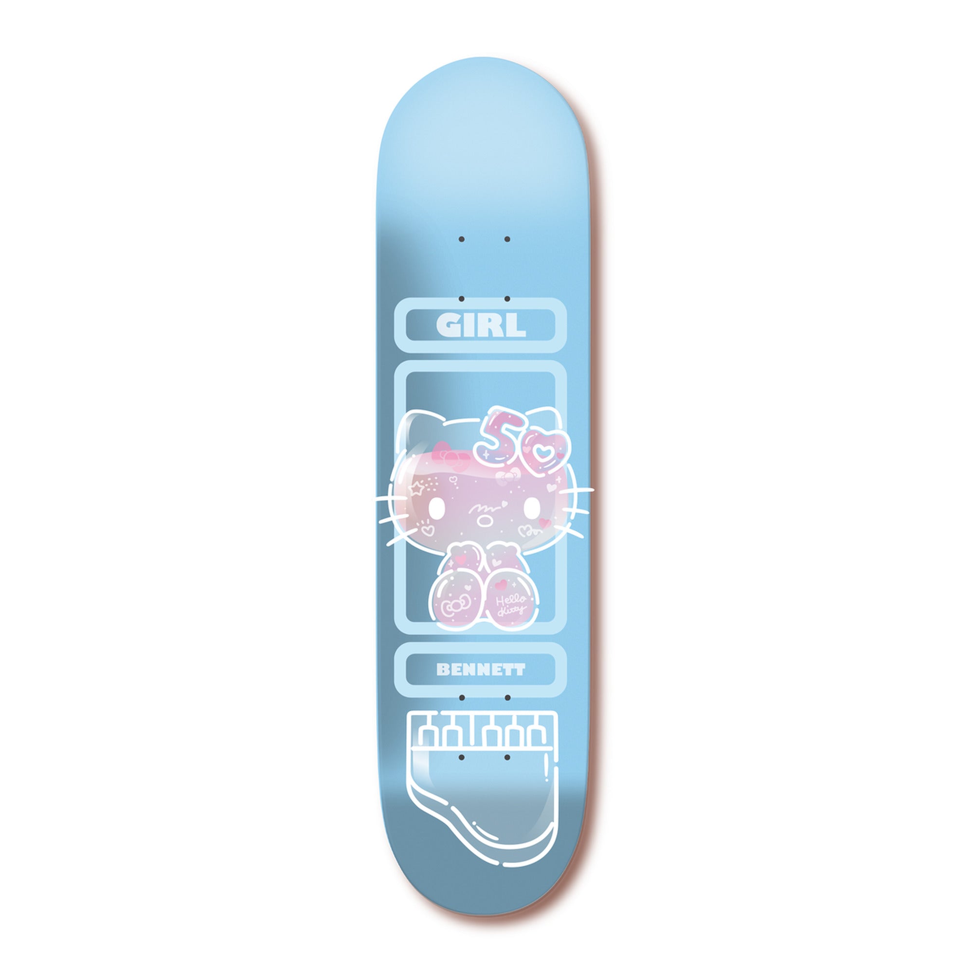 Girl x Hello Kitty 50 Bennett 8.25" X 31.75" Blue Skateboard Deck