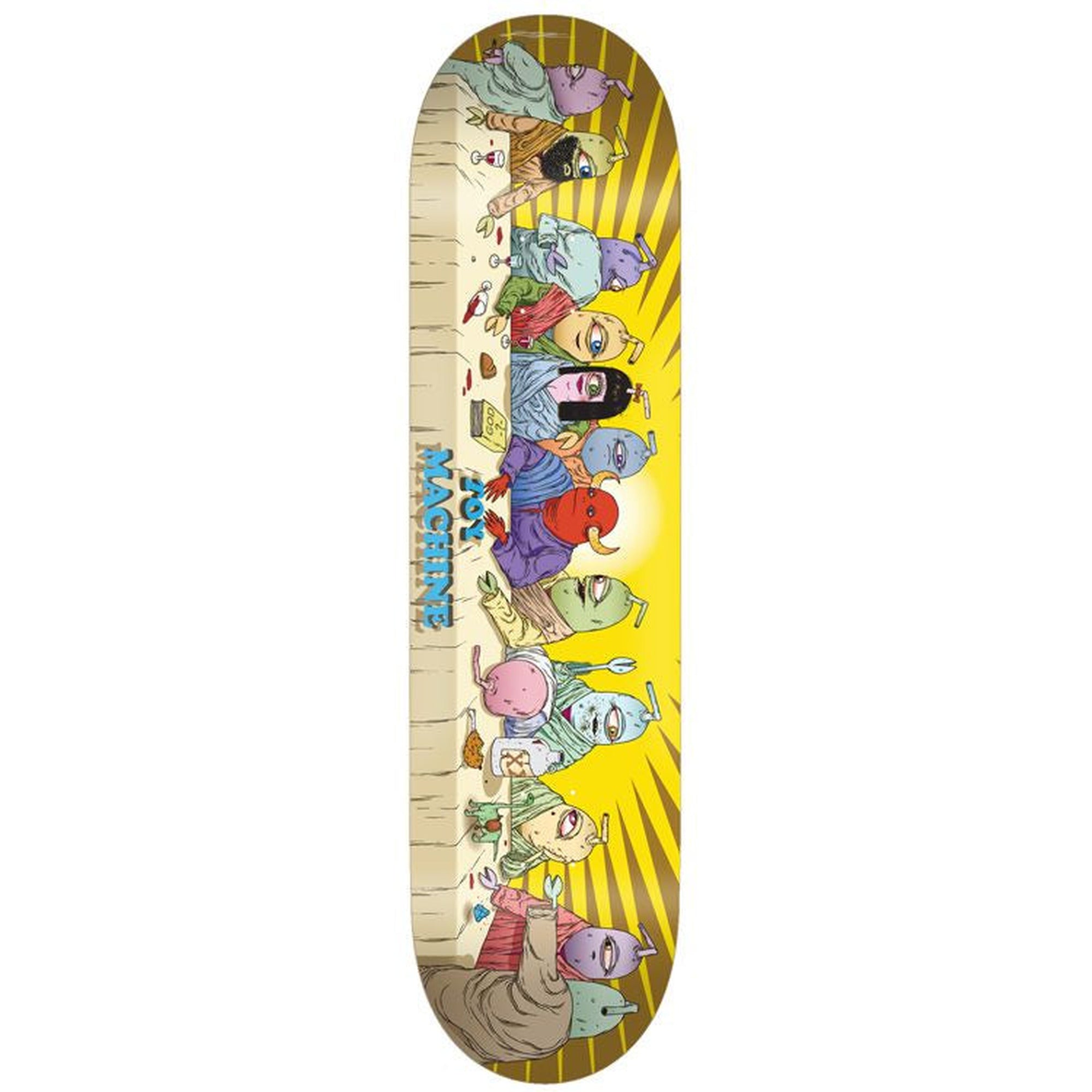 Toy Machine Last Supper 8.38” x 32.38" Yellow Skateboard Deck