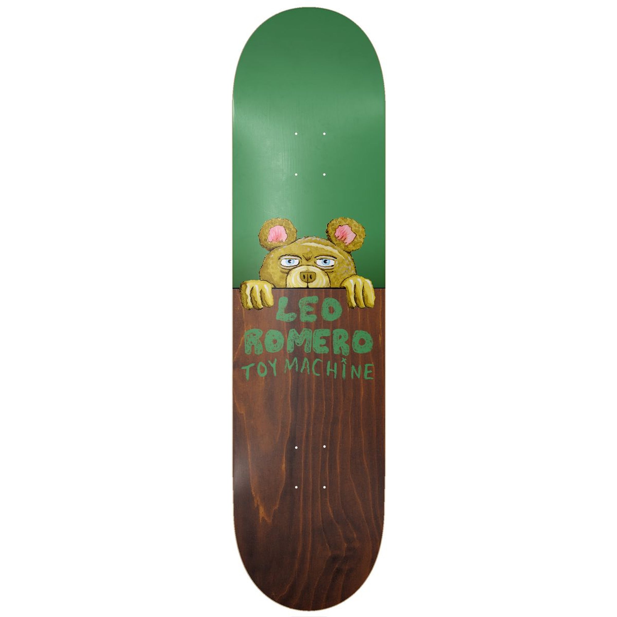 Toy Machine Skateboard Romero Fence 8.13” x 31.75" Green Skateboard Deck