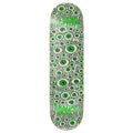 Heroin Symmetrical Eyes 8.25” x 31.75” Silver Foil Green Skateboard Deck