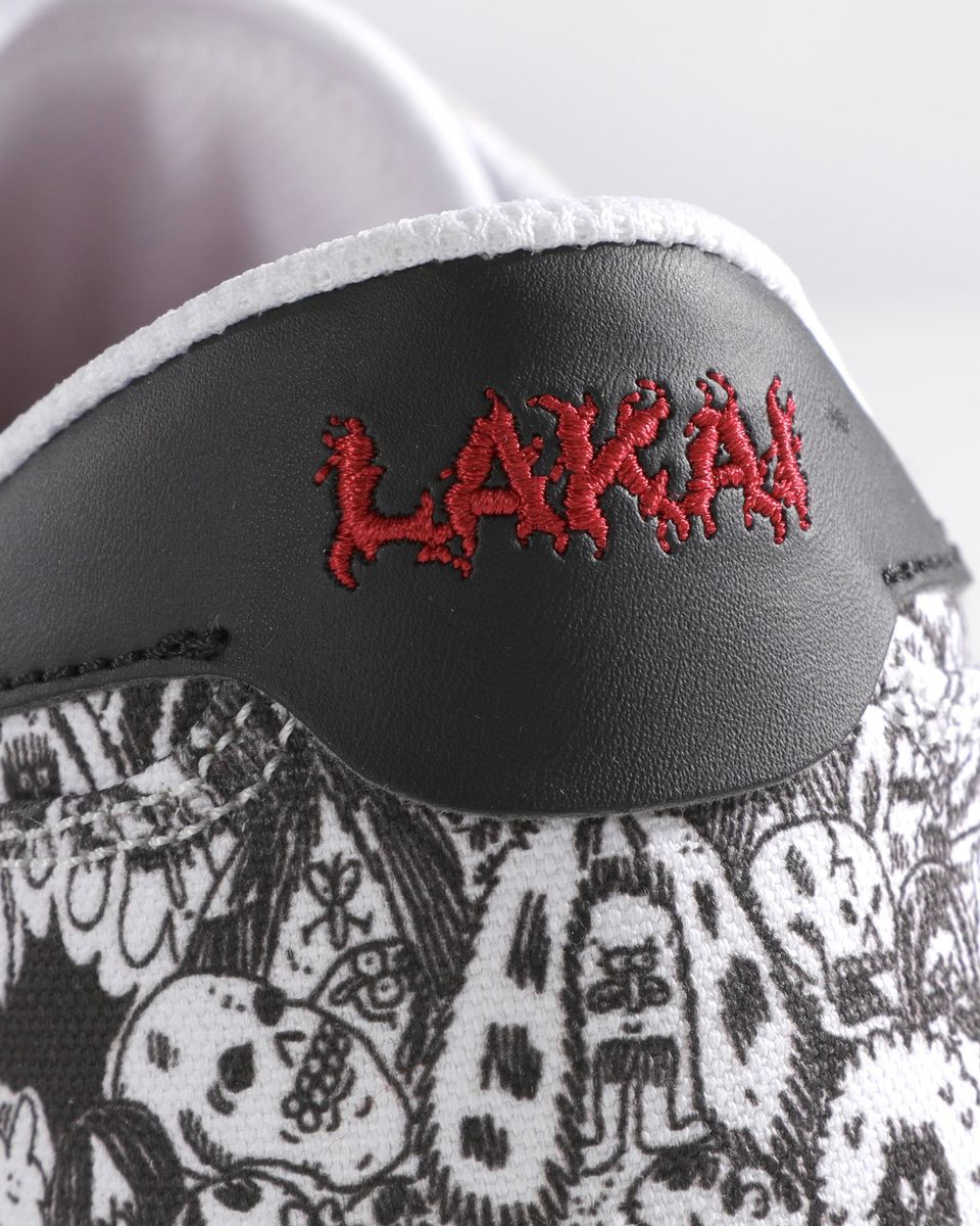Lakai Manchester Jay Howell White Canvas Print Skateboard Shoe