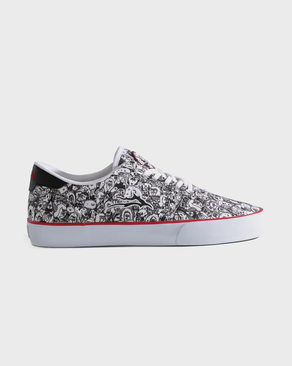 Lakai Manchester Jay Howell White Canvas Print Skateboard Shoe