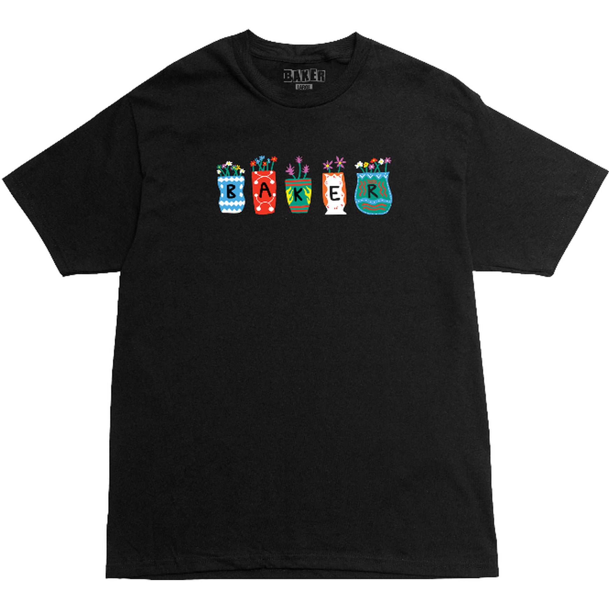 Baker Pots & Flowers Black T-Shirt