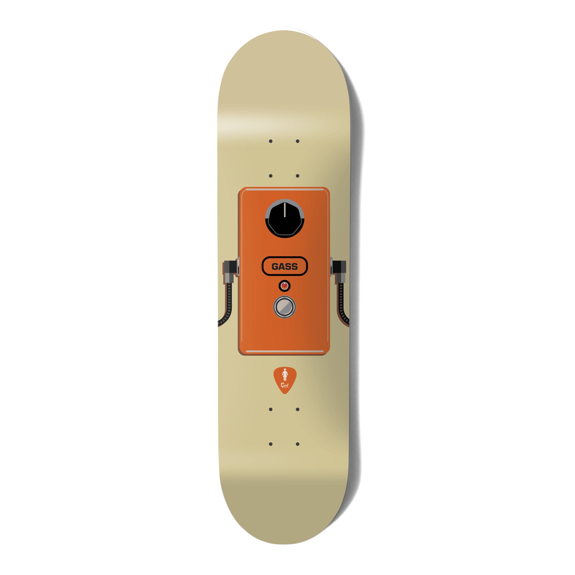 Girl Gass Stomp 8.25" X 31.875" Beige Skateboard Deck
