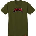 Spitfire Flame Out Bighead Fill S/S Military Green T-Shirt
