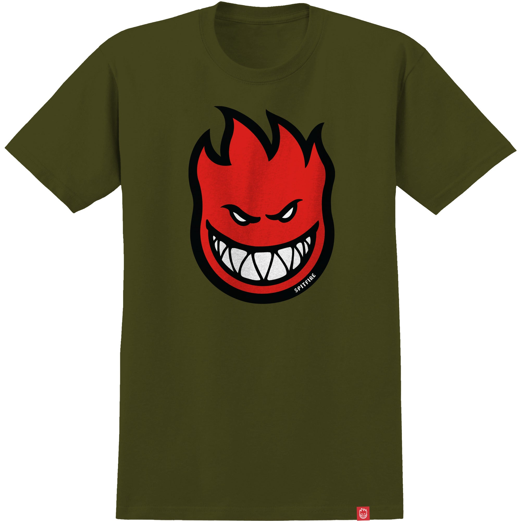 Spitfire Bighead Military Green/Red T-Shirt