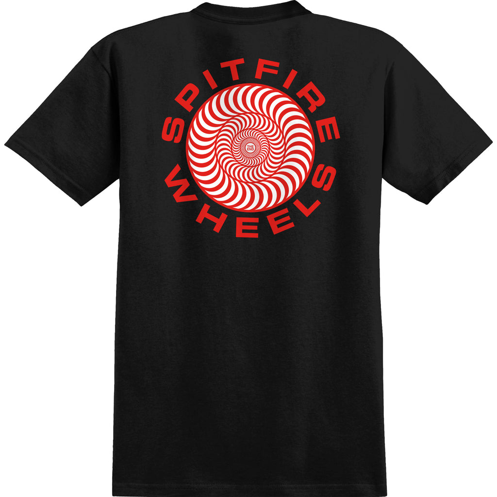 Spitfire Classic '87 Swirl Fill S/S Black w/ Red White T-Shirt