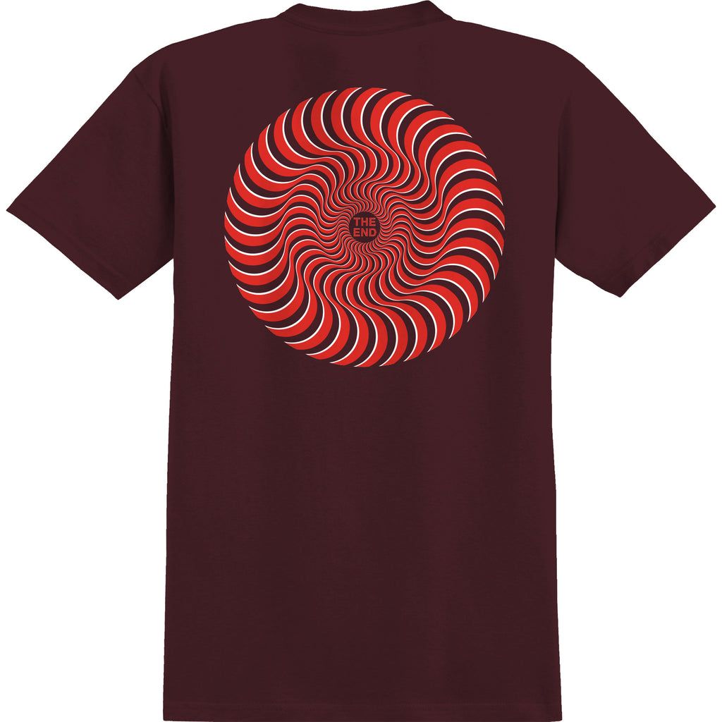 Spitfire Classic Swirl Overlay Burgundy w/ Red White T-Shirt