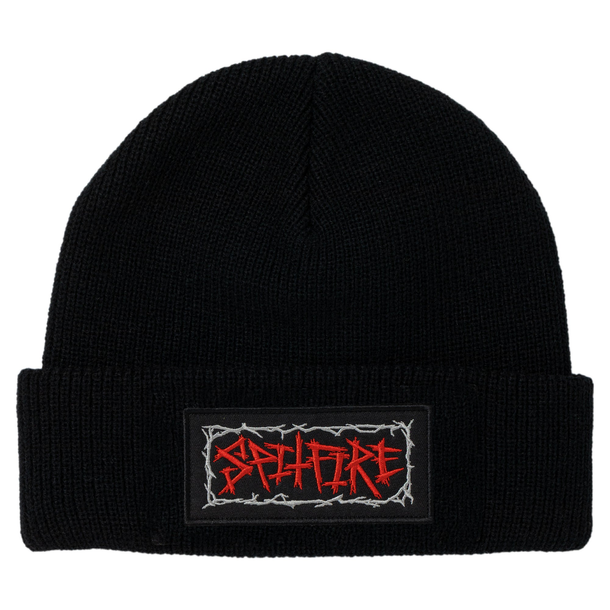 Spitfire Gas Mask Script Patch Black Red Cuff Beanie