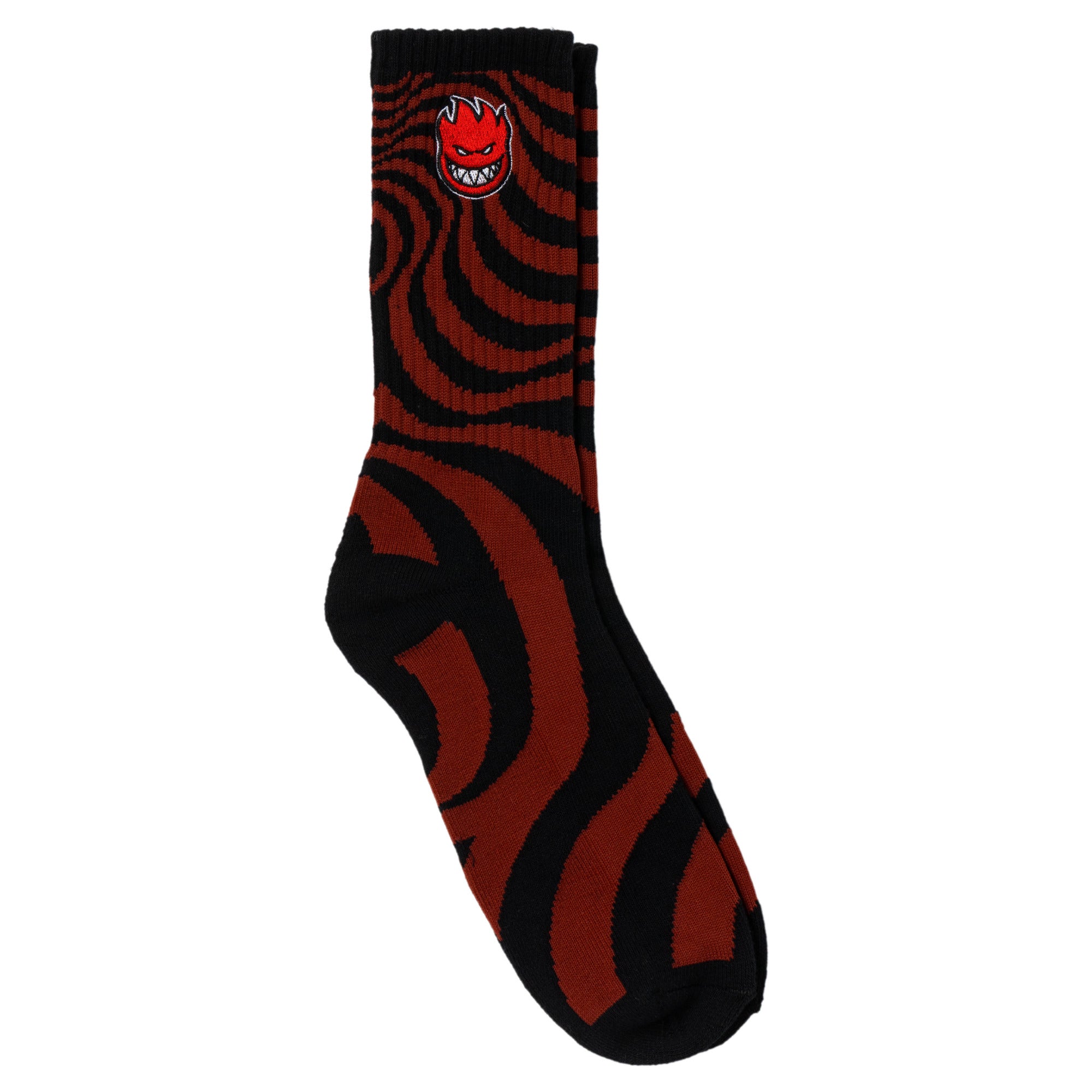 Spitfire Bighead Fill Embroidered Swirl Dark Red Black White Socks