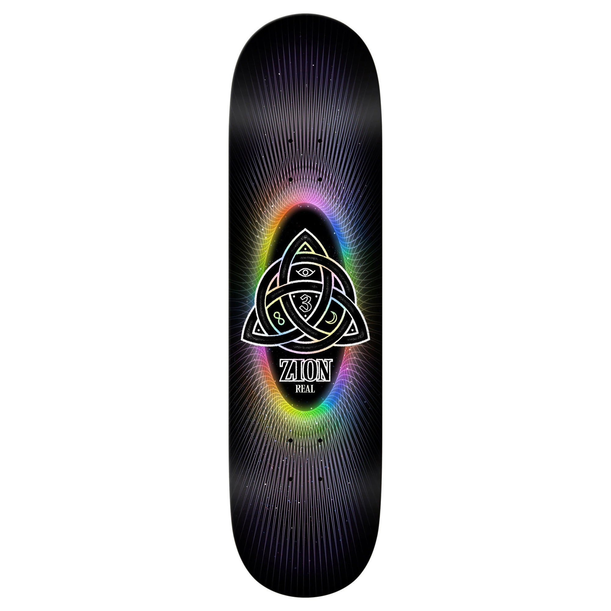 Real Zion Power of Threes Easy Rider 8.5" x 32.18" Black Skateboard Deck