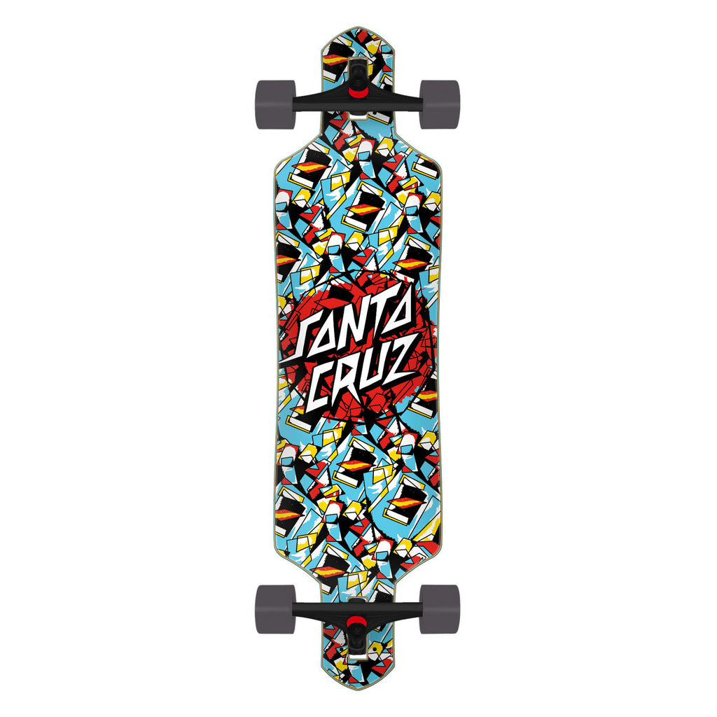 Santa Cruz Screaming Scratched Hand Dot 9" x 36" Drop Thru Cruiser Complete Skateboard Deck