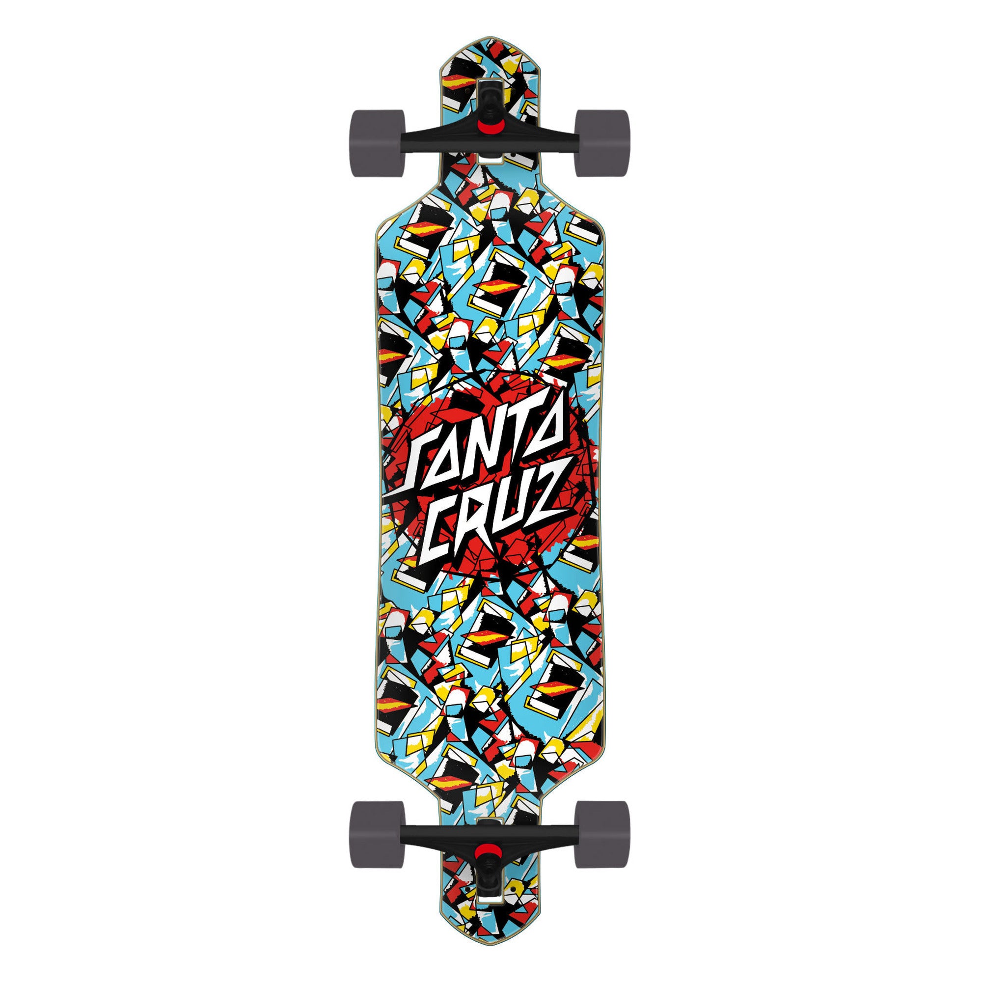 Santa Cruz Screaming Scratched Hand Dot 9" x 36" Drop Thru Cruiser Complete Skateboard Deck