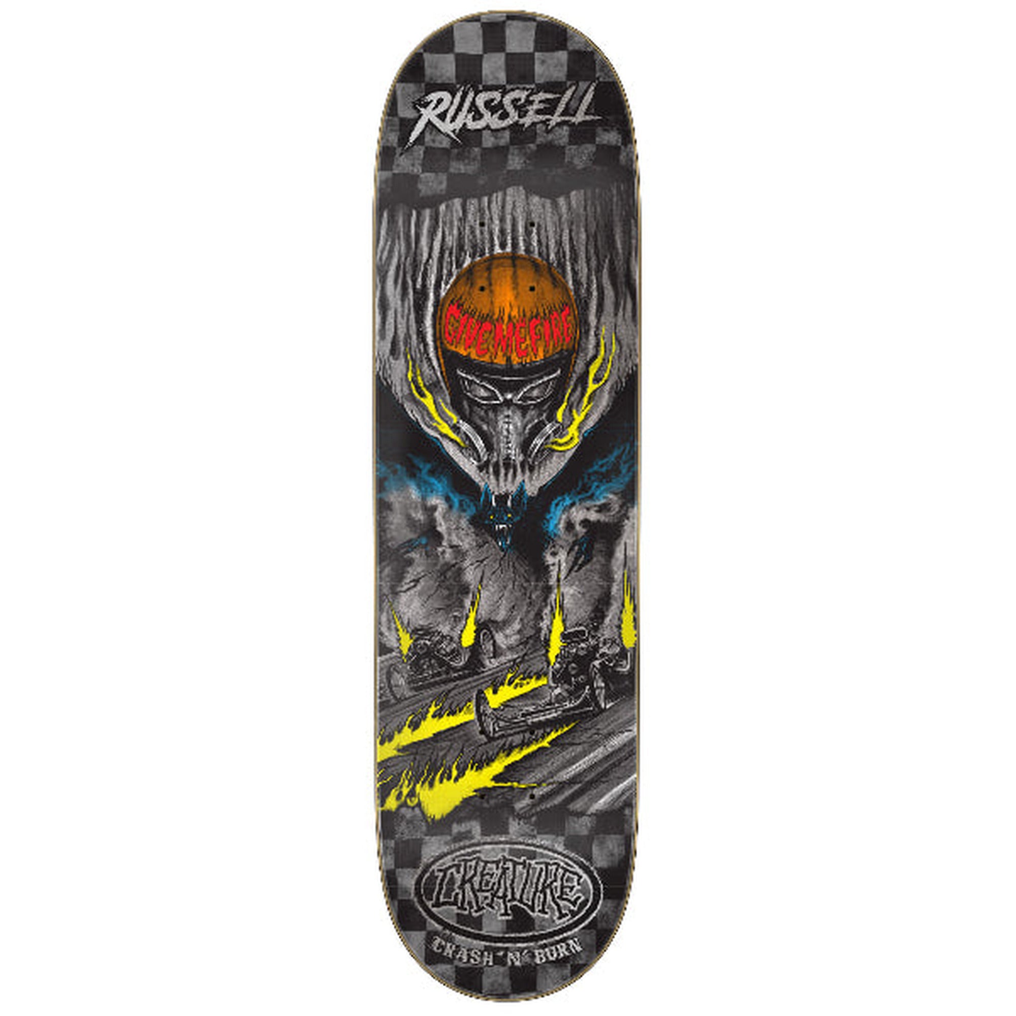 Creature Russell Crash And Burn Pro Stumps 8.51" x 31.88" Multi Color Skateboard Deck