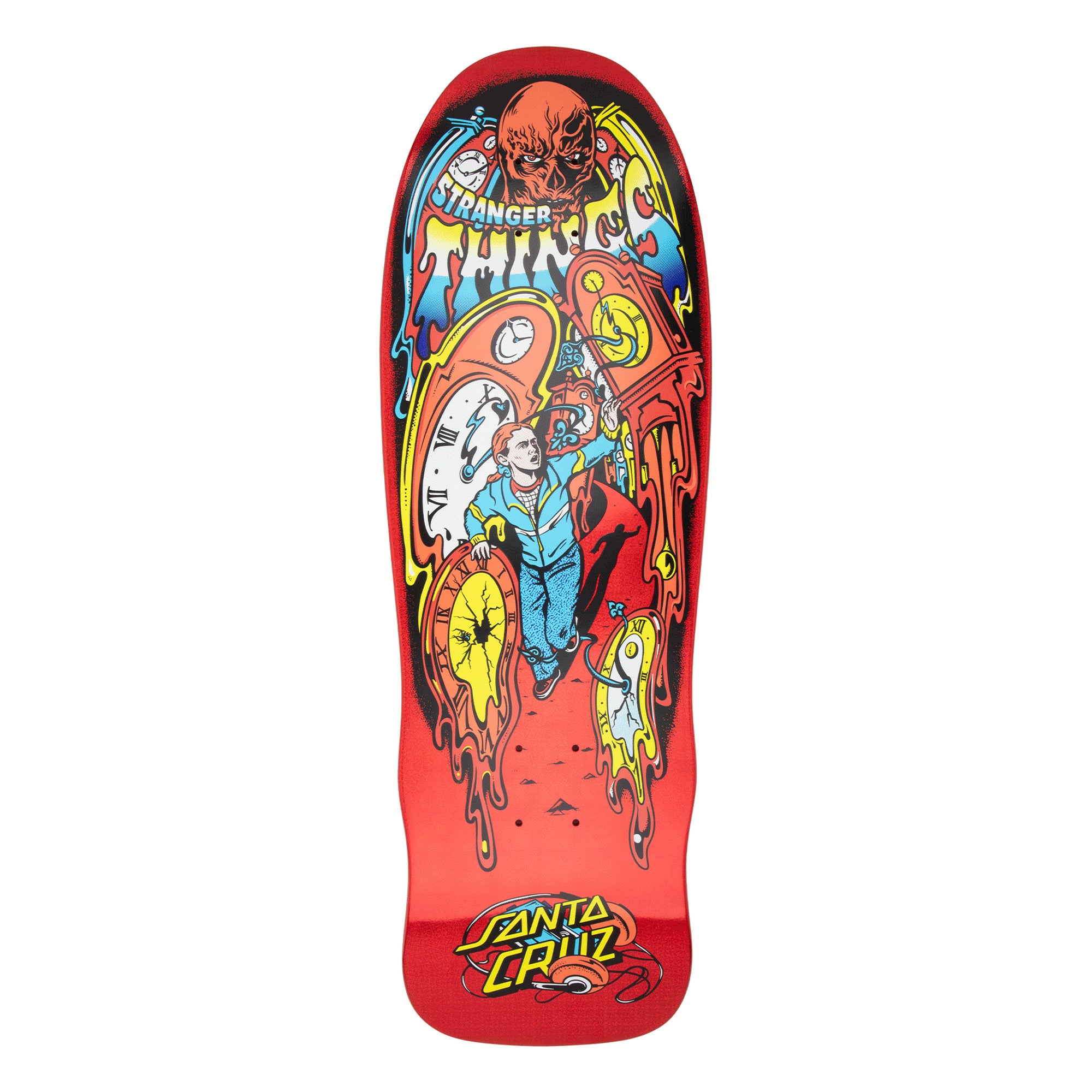 Santa Cruz x Stranger Things Grabke Max Melting Clock 9.7" x 29.4" GITD Skateboard Deck