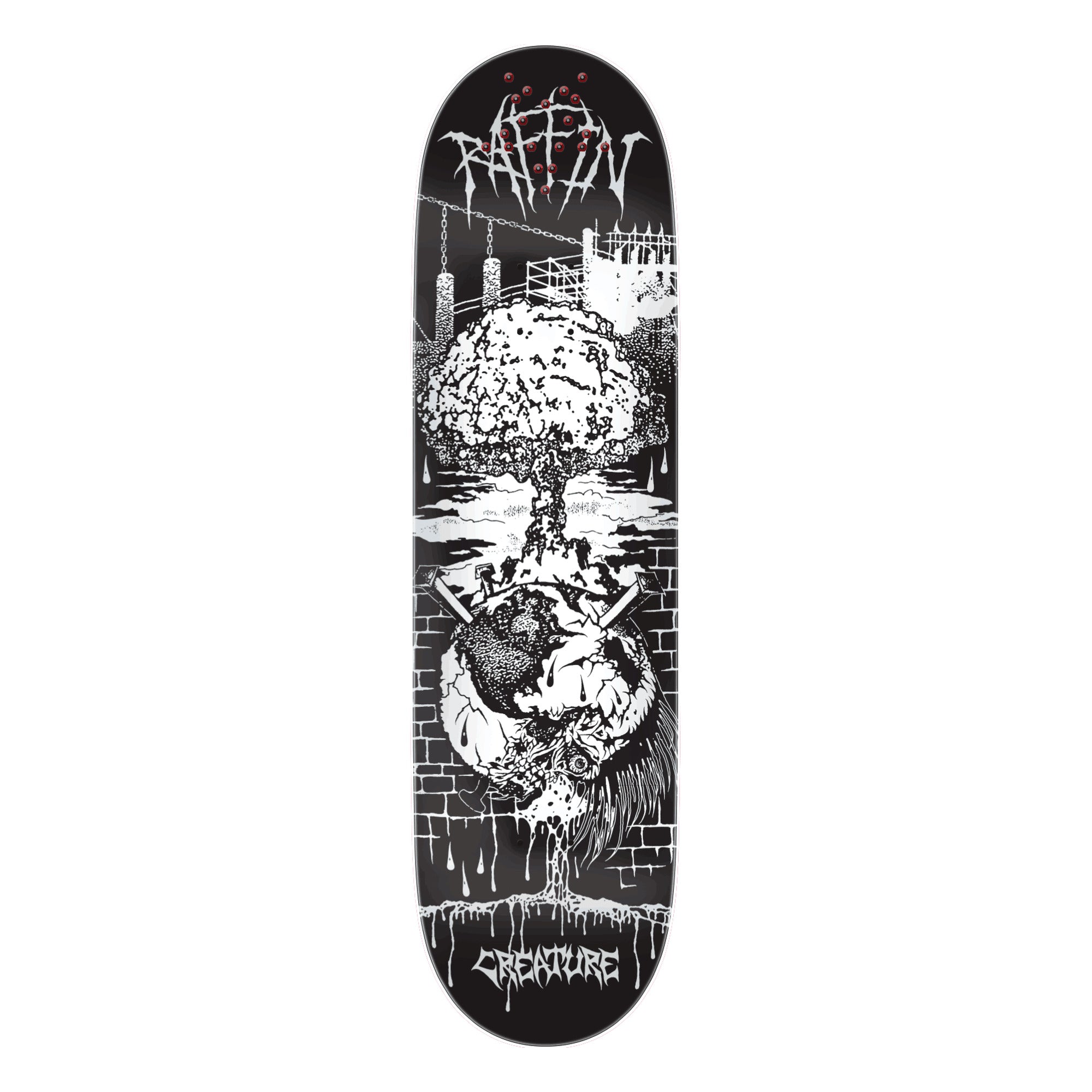Creature Raffin BLKMTL 8.53" x 32.19" UV Ink Skateboard Deck