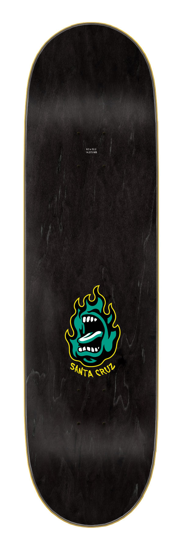 Santa Cruz Screaming Flame 8.5" x 32.2" 7 Ply Birch Green Skateboard Deck