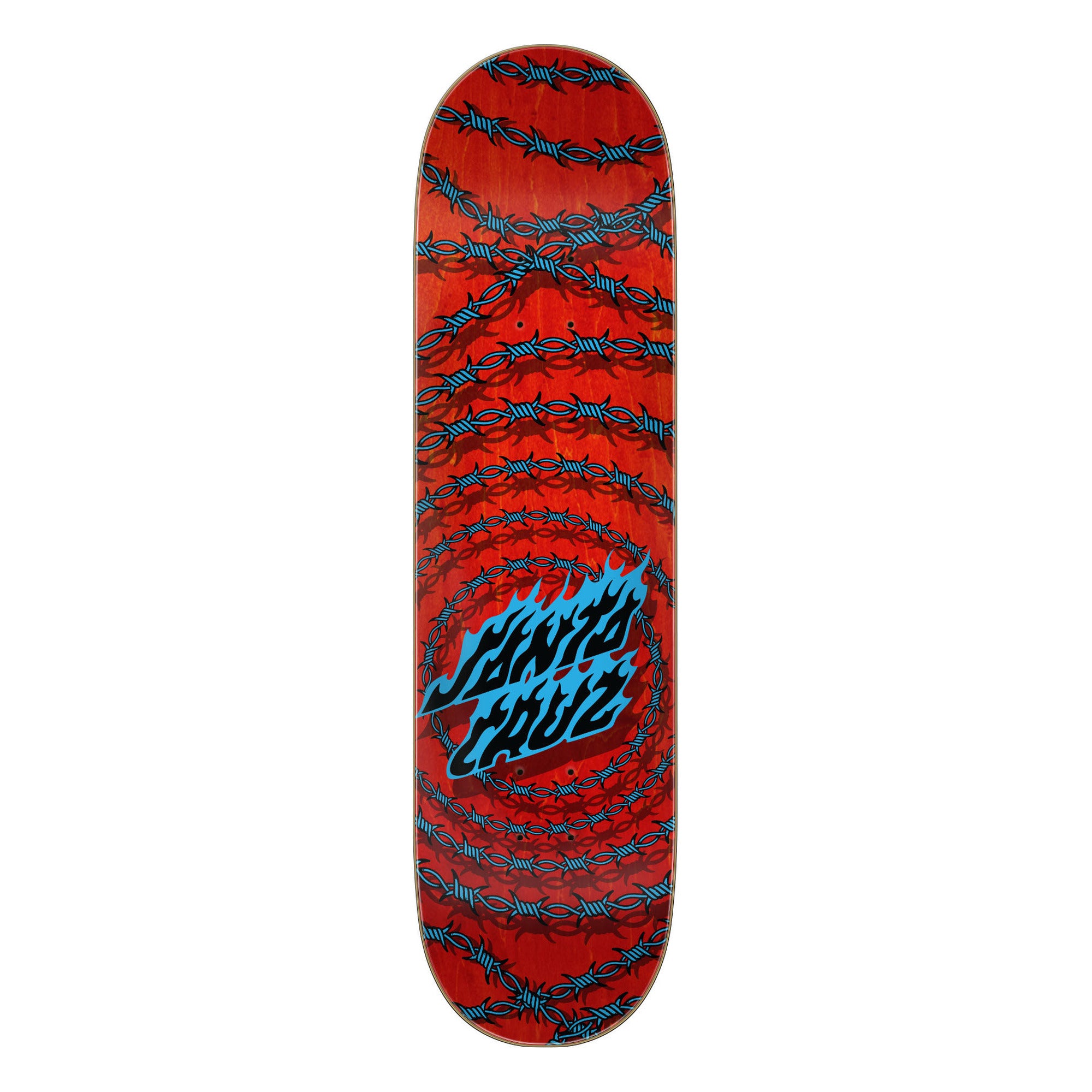 Santa Cruz Wired Flame Dot 8.25" x 31.8"  Red Blue 7 Ply Birch Skateboard Deck