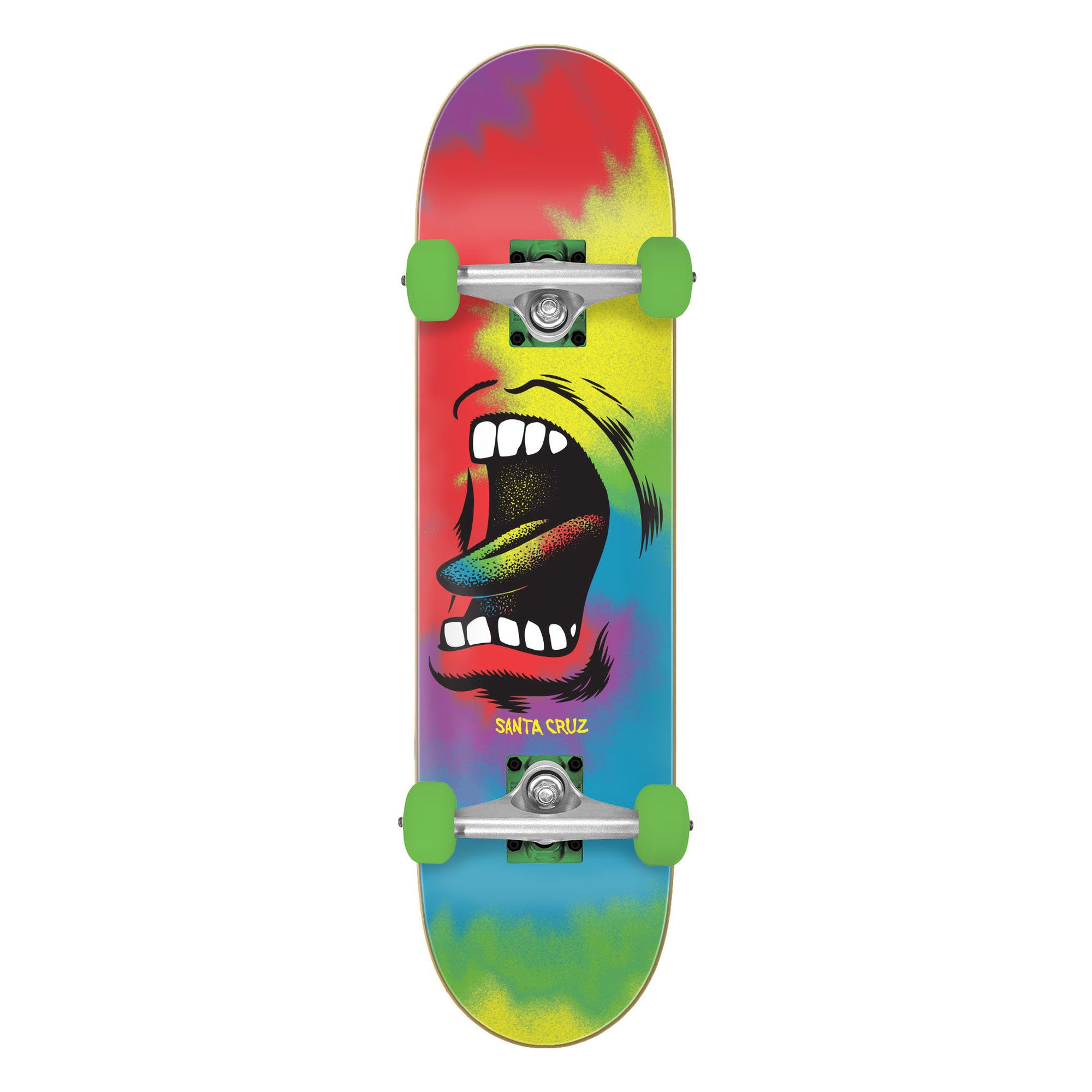 Santa Cruz Big Mouth Tie Dye 8" x 31.25" Multi Color Complete Skateboard Deck