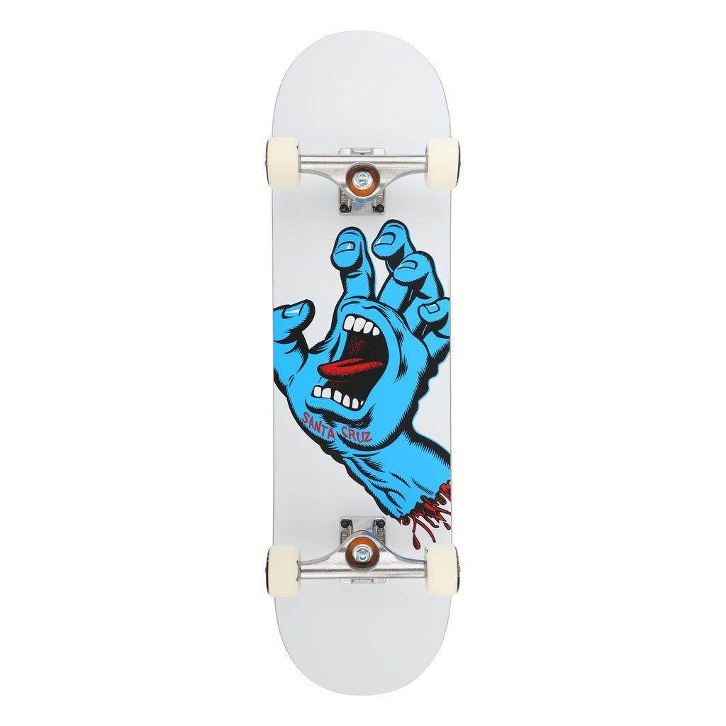 Santa Cruz Screaming Hand 8.25" X 31.8" White Complete Skateboard Deck