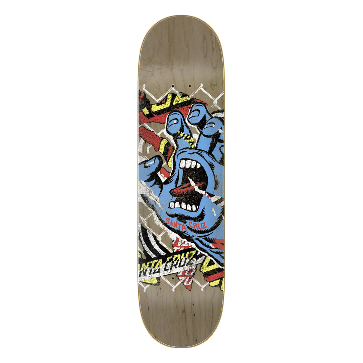 Santa Cruz Damaged Hand Birch 8.25" x 14.875" Skateboard Deck