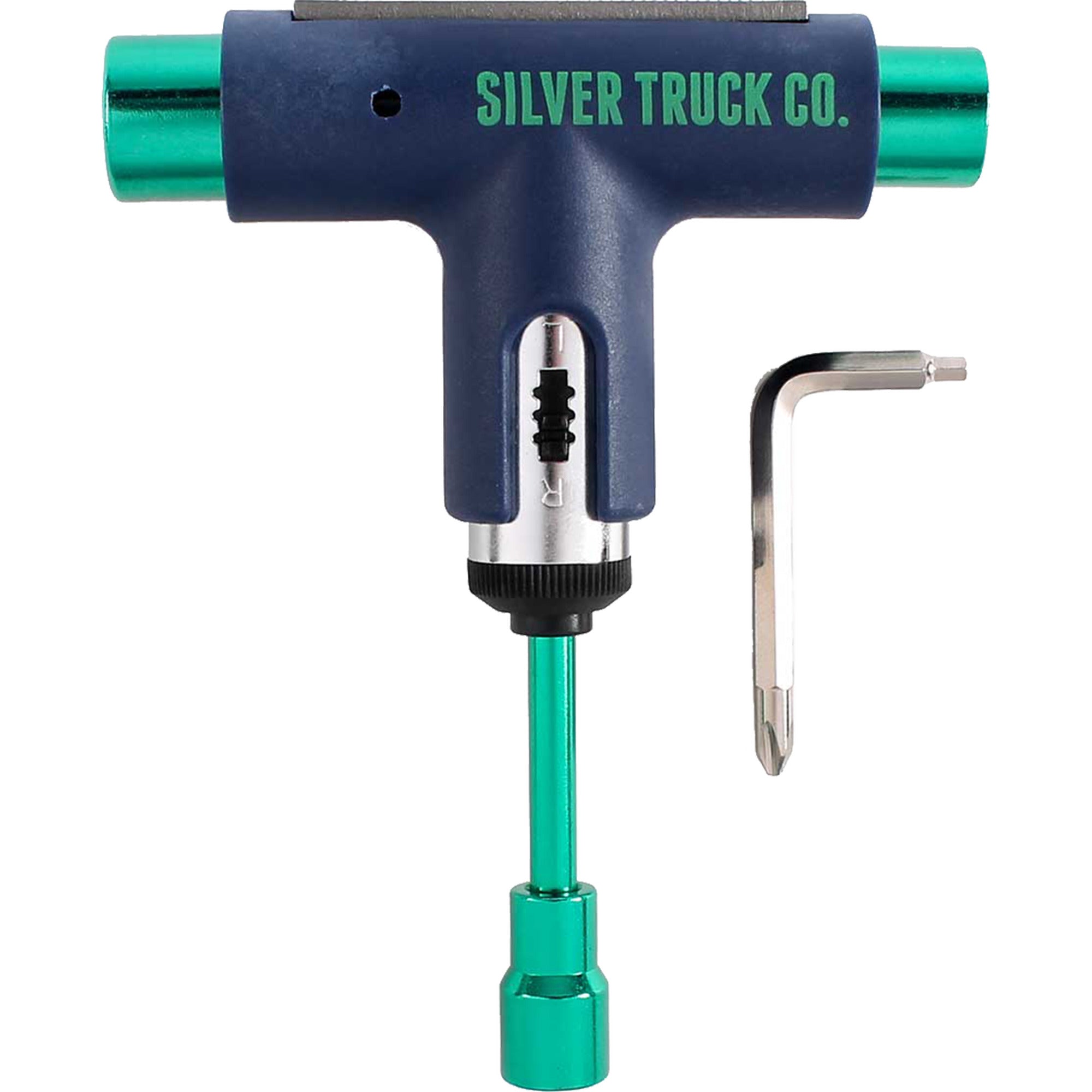 Silver Premium Skateboard Blue Green Skateboard Tool