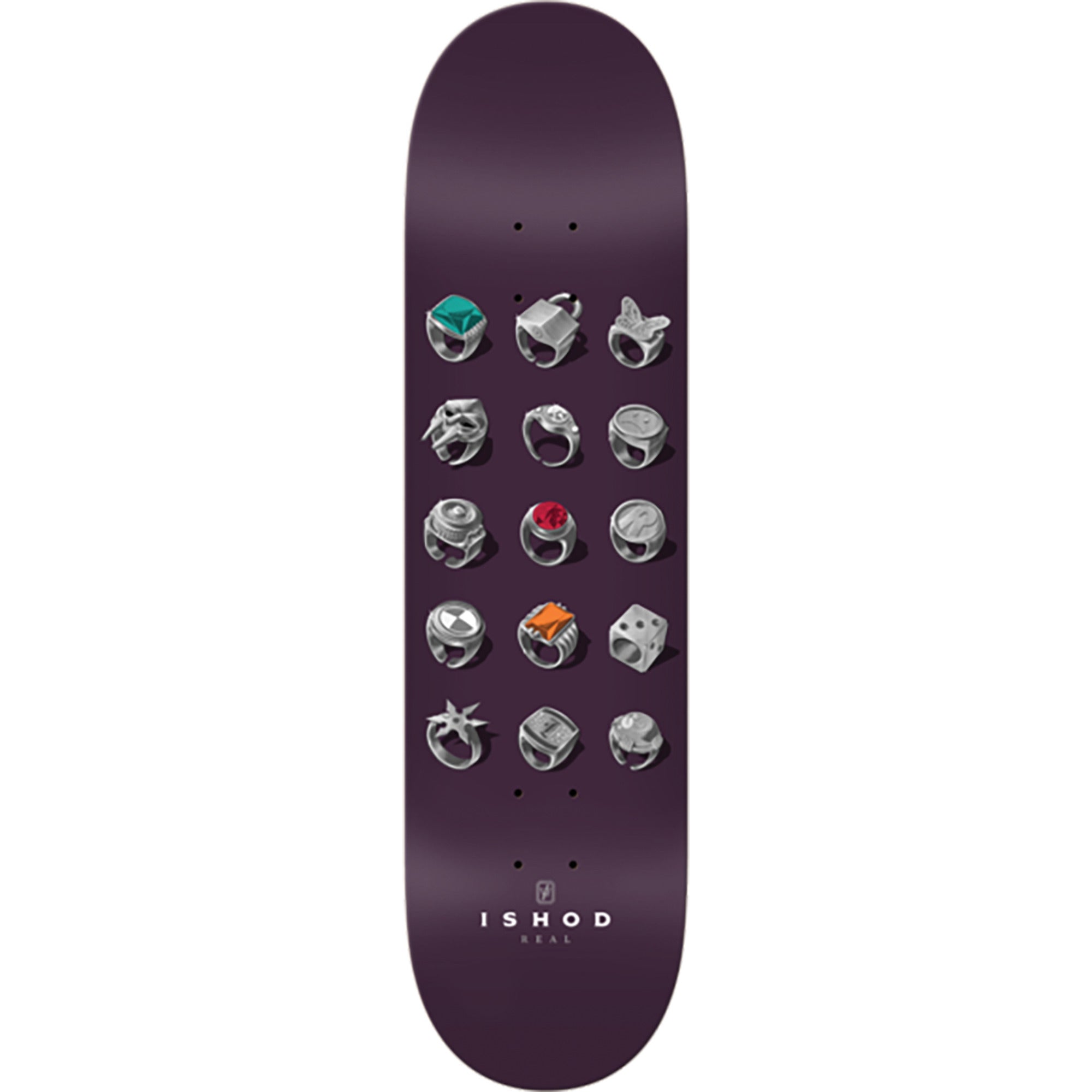 Real Ishod Wair Jewelry 8.25" x 31.8" Purple Skateboard Deck
