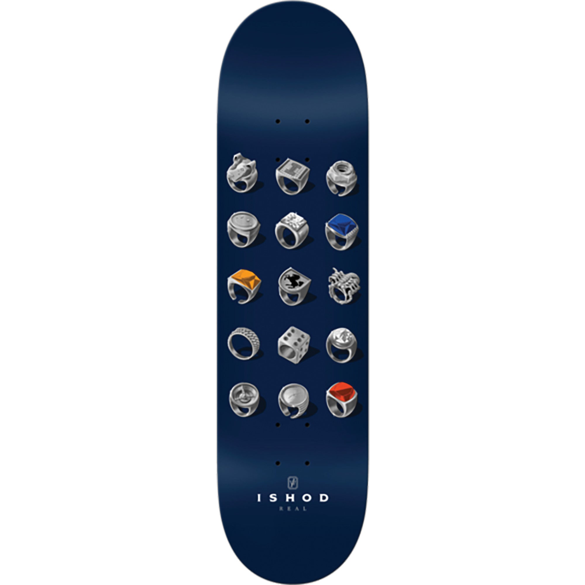Real Ishod Wair Jewelry 8.5" x 32.2" Blue Skateboard Deck
