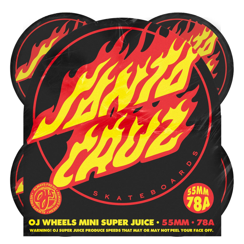 OJ x Santa Cruz Mini Super Juice 55mm 78a Flame Dot Skateboard Wheels