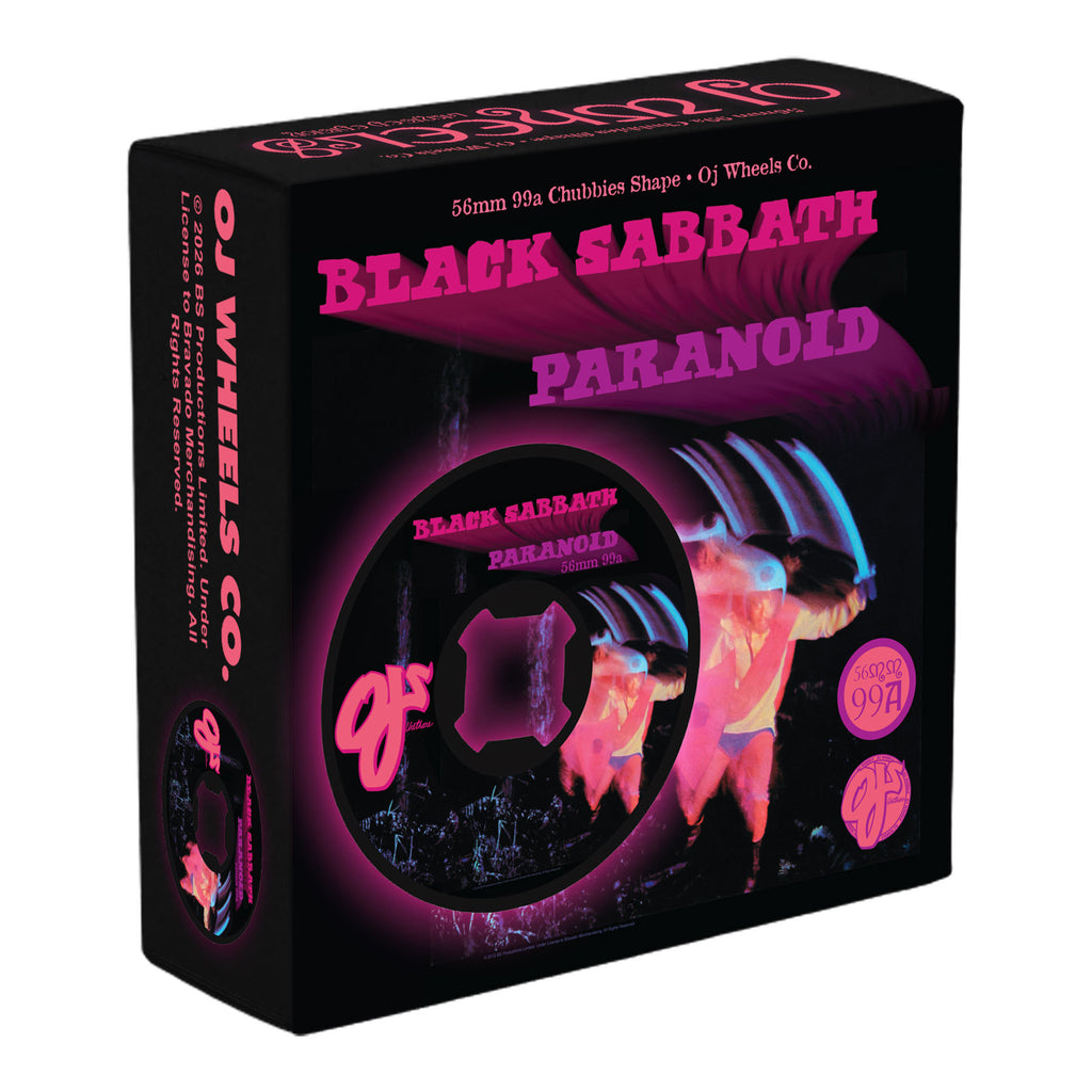 OJ Wheels x Black Sabbath Paranoid Chubbies 56mm 99a Black Skateboard Wheels