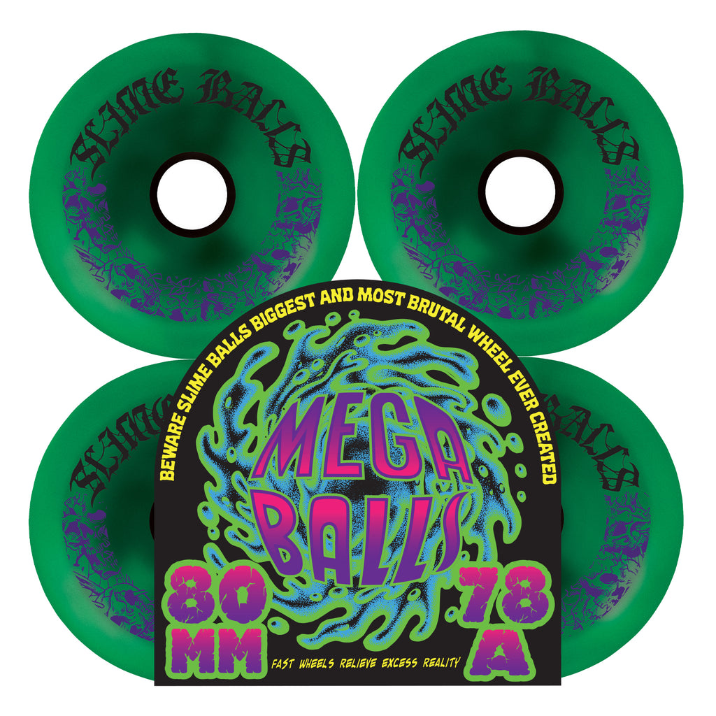 Slime Balls Mega Balls 80mm 78a Metallic Green Skateboard Wheels