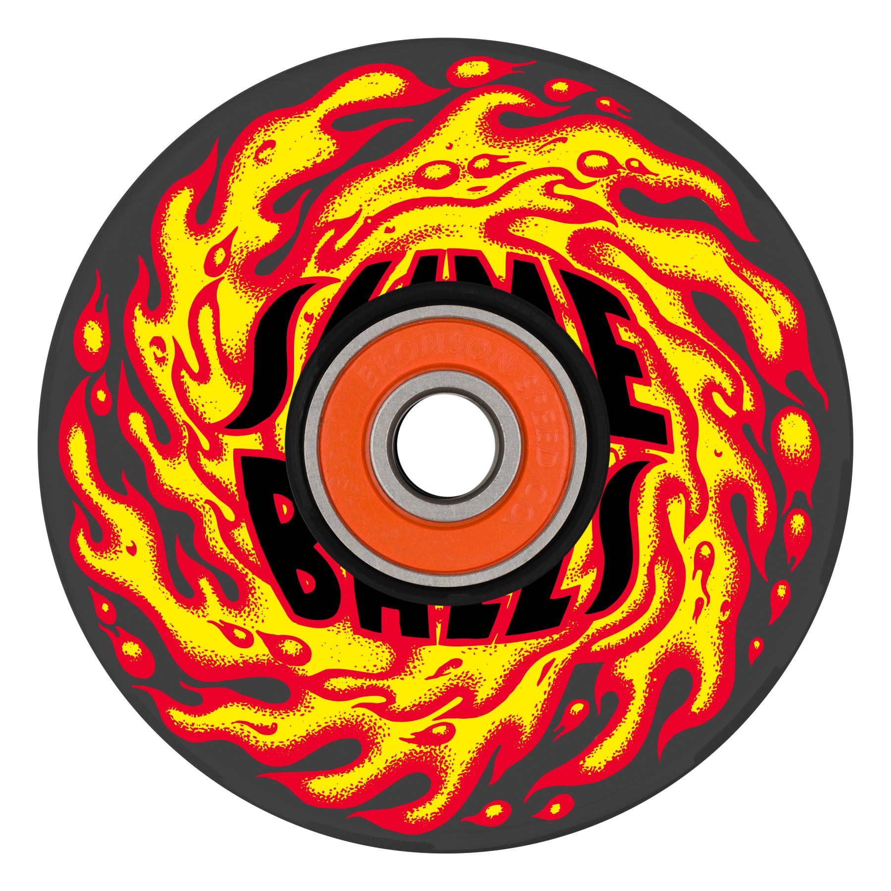 Slime Balls SB Flame Light Ups OG Slime 66mm 78a Black Skateboard Wheels