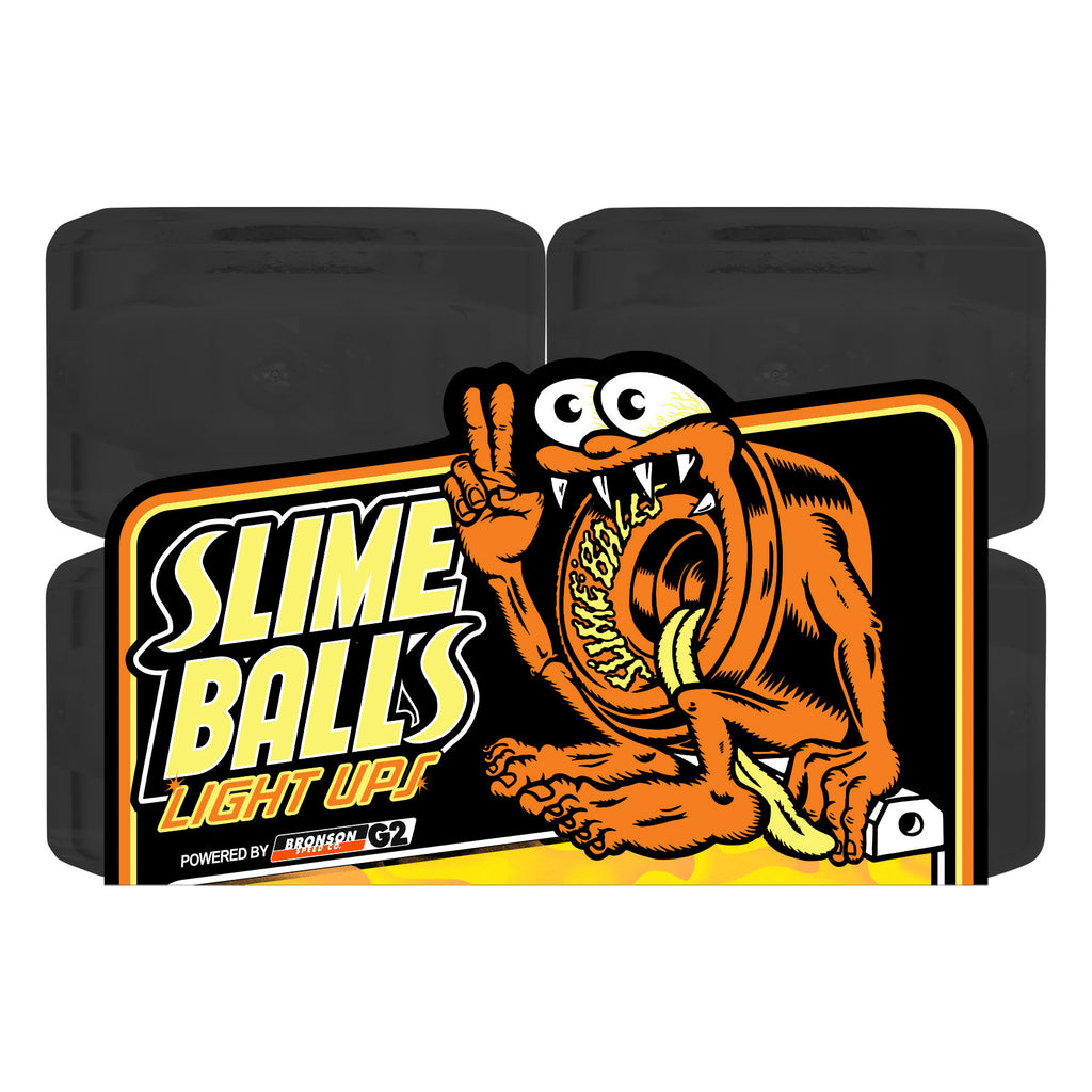 Slime Balls SB Flame Light Ups OG Slime 66mm 78a Black Skateboard Wheels