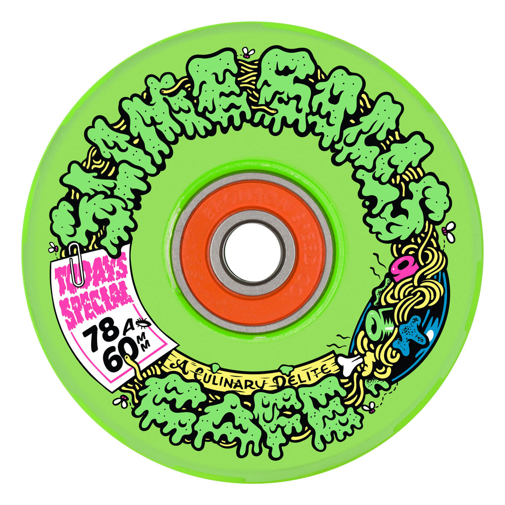 Slime Balls SB Cafe Light Ups OG Slime 60mm 78a Green Skateboard Wheels