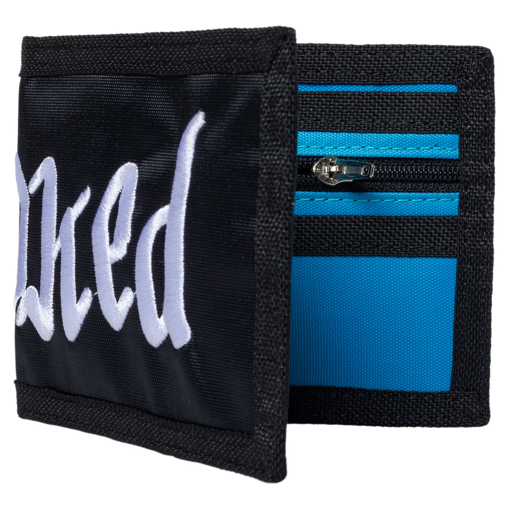Krooked Double Ok Script Black White Bi-Fold Wallet