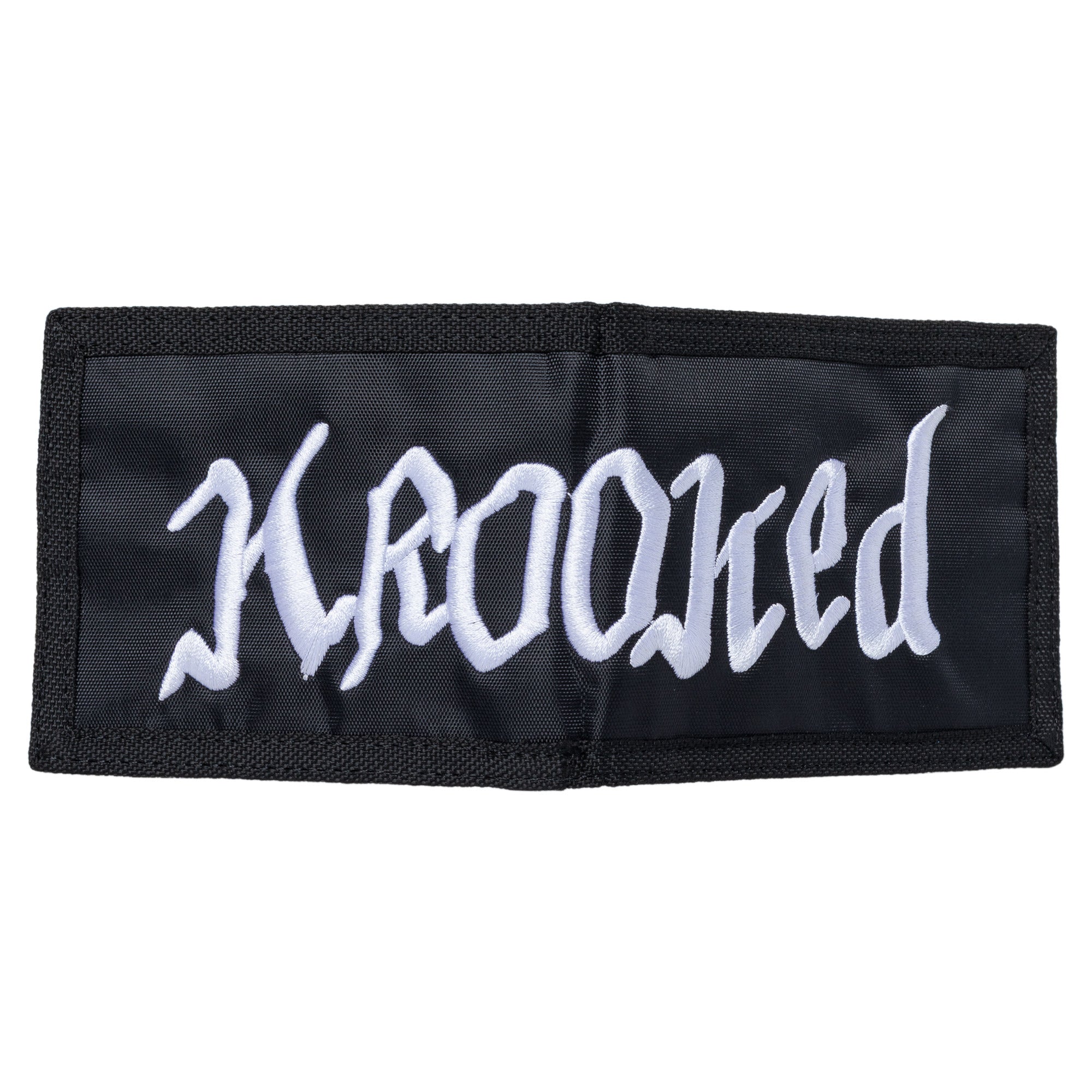 Krooked Double Ok Script Black White Bi-Fold Wallet