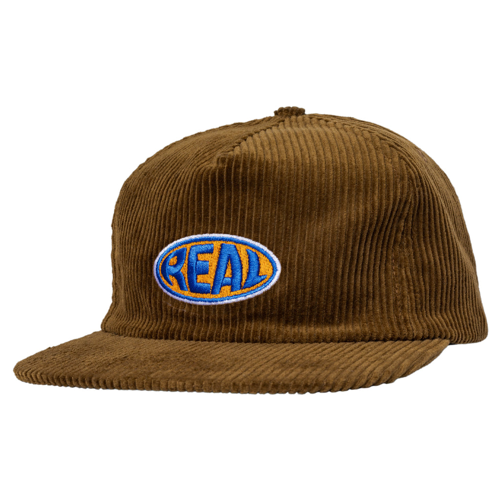 Real Bubble Oval Corduroy Brown Snapback Hat