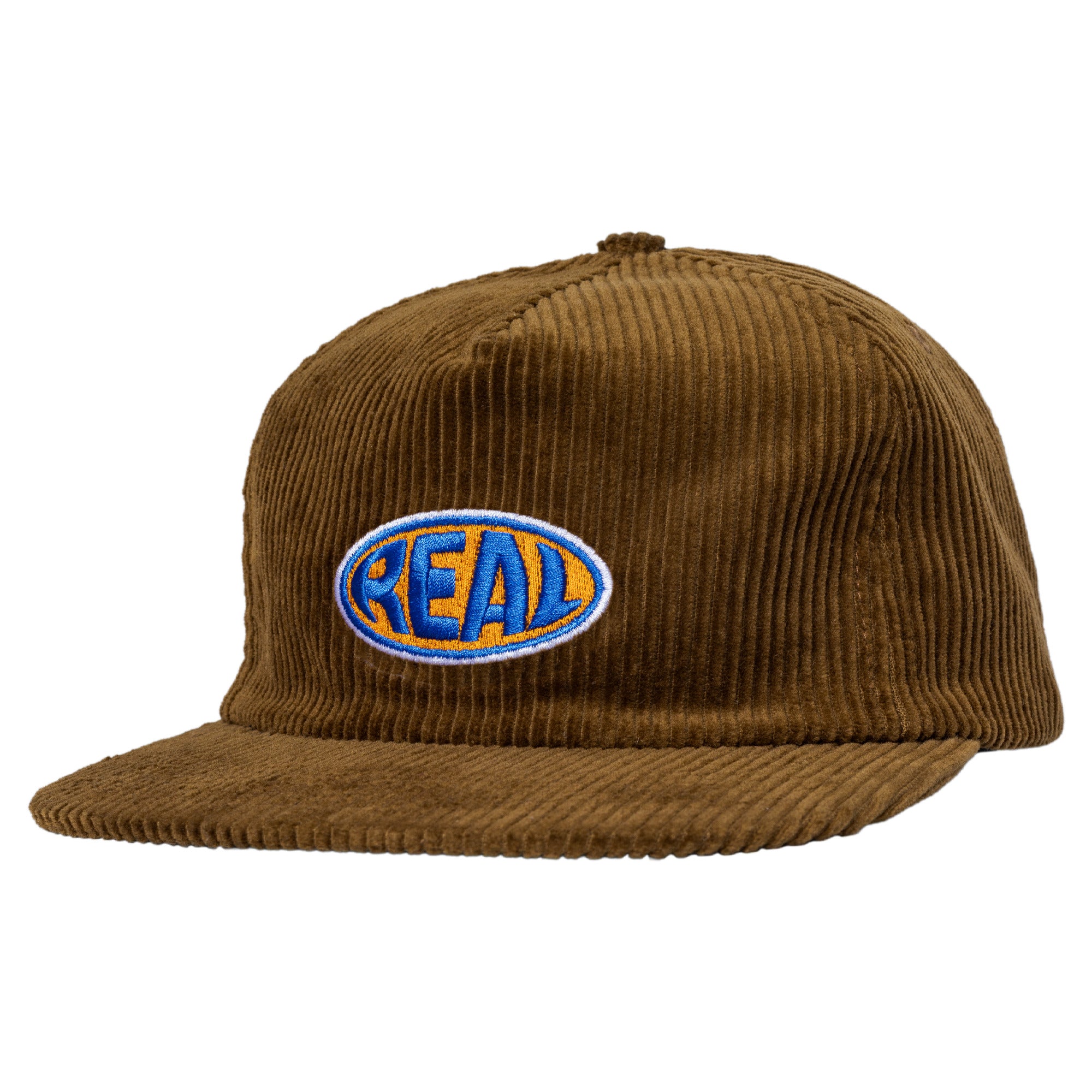 Real Bubble Oval Corduroy Brown Snapback Hat