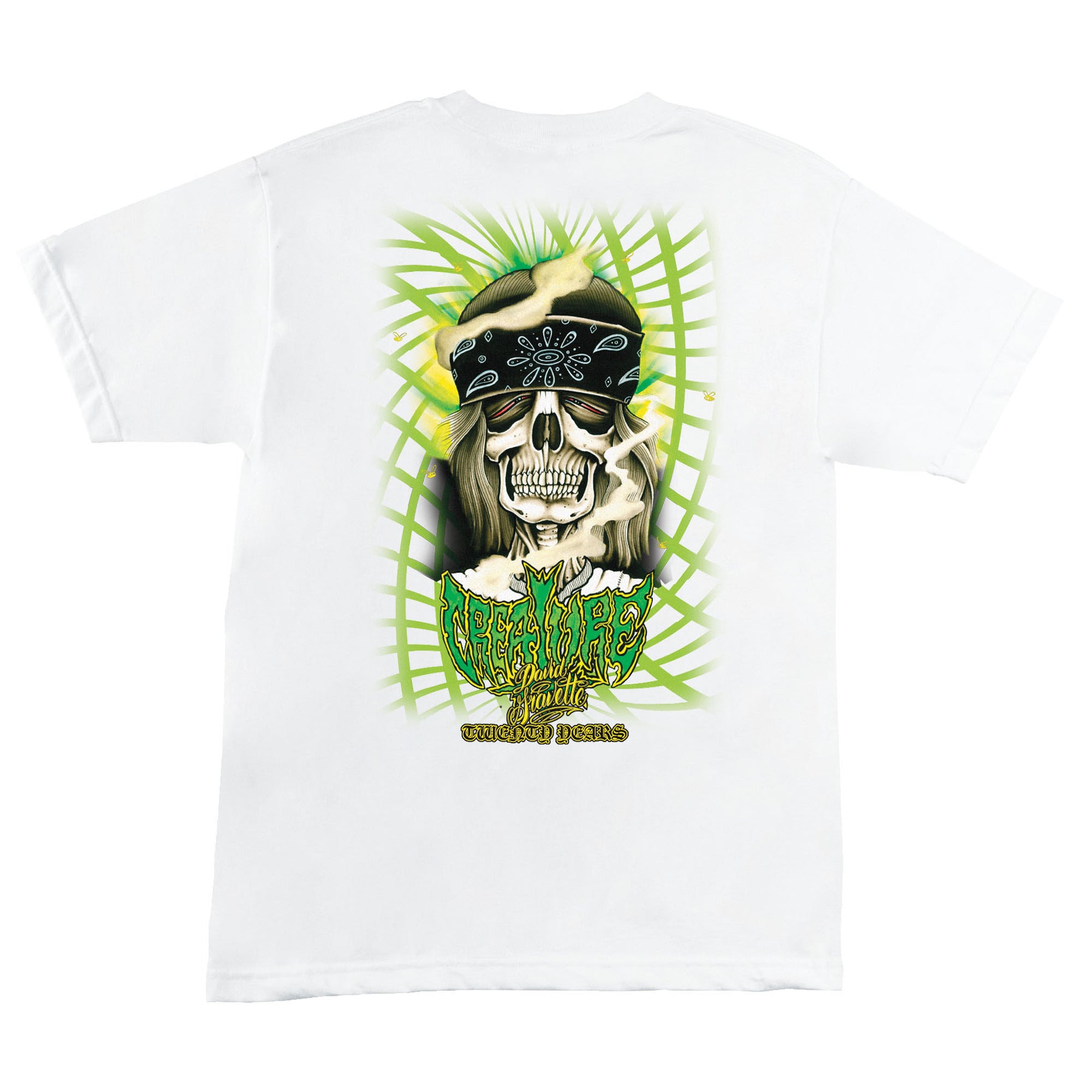 Creature Gravette Hippie Skull 20th S/S Pocket White T-Shirt