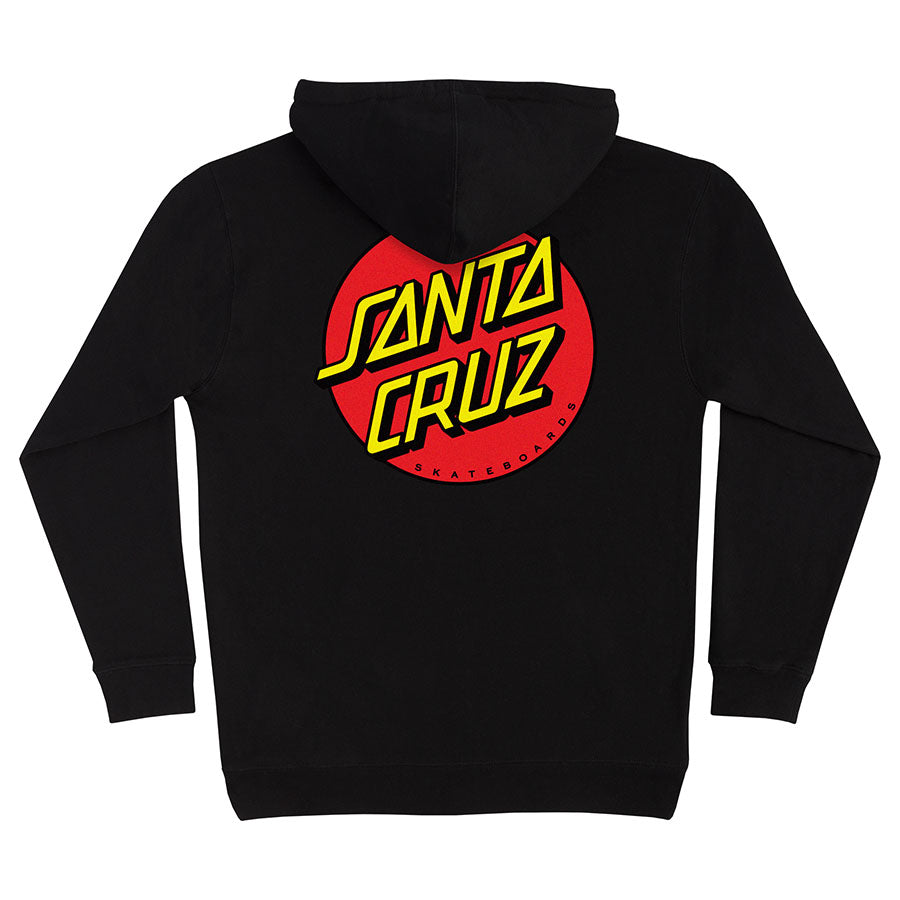 Santa Cruz Classic Dot P/O Hooded Heavyweight Black Hoodie