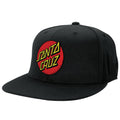 Santa Cruz Classic Dot Fitted Stretch High Profile Unisex Black Hat