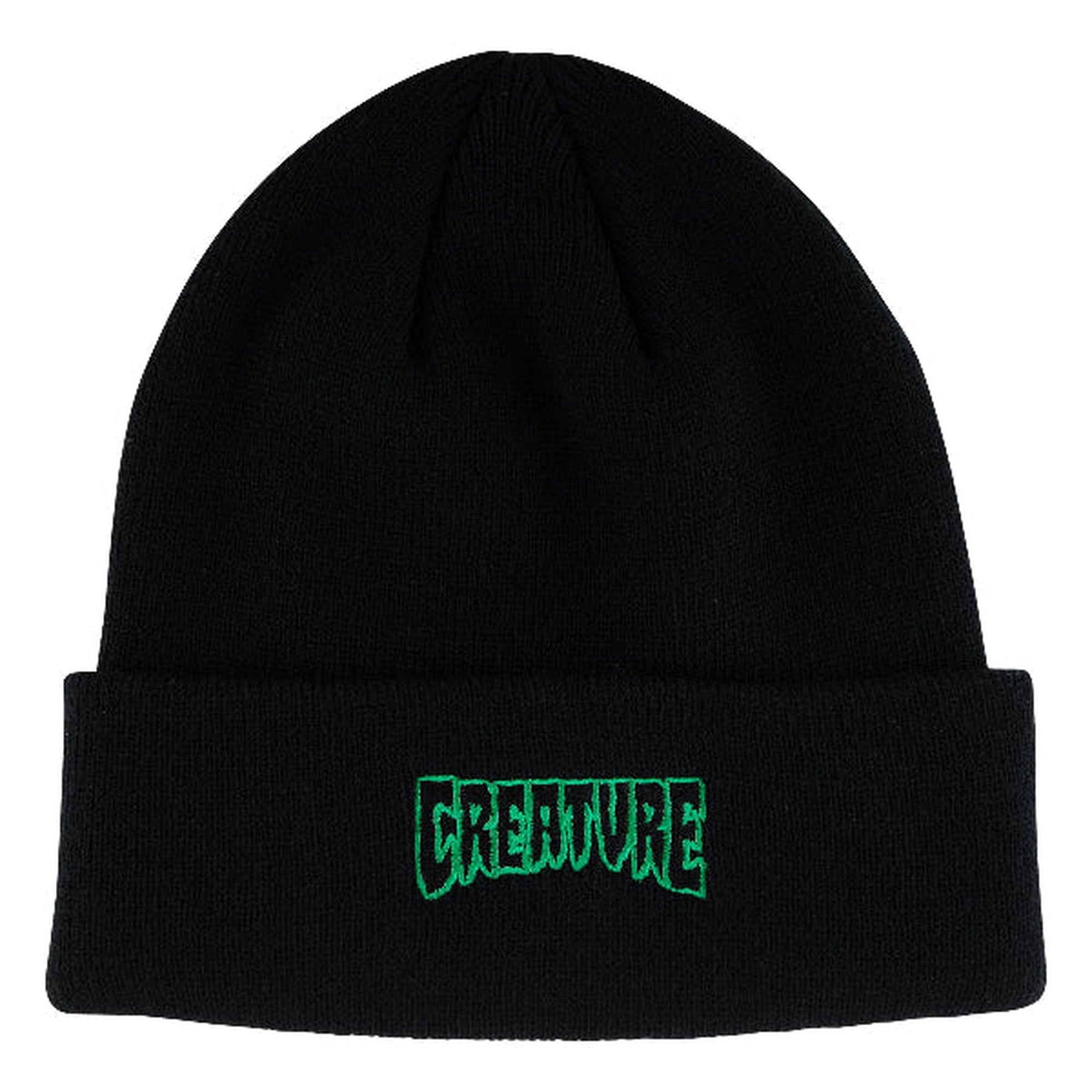 Creature Logo Outline Beanie Long Shoreman Black OS Unisex Hat