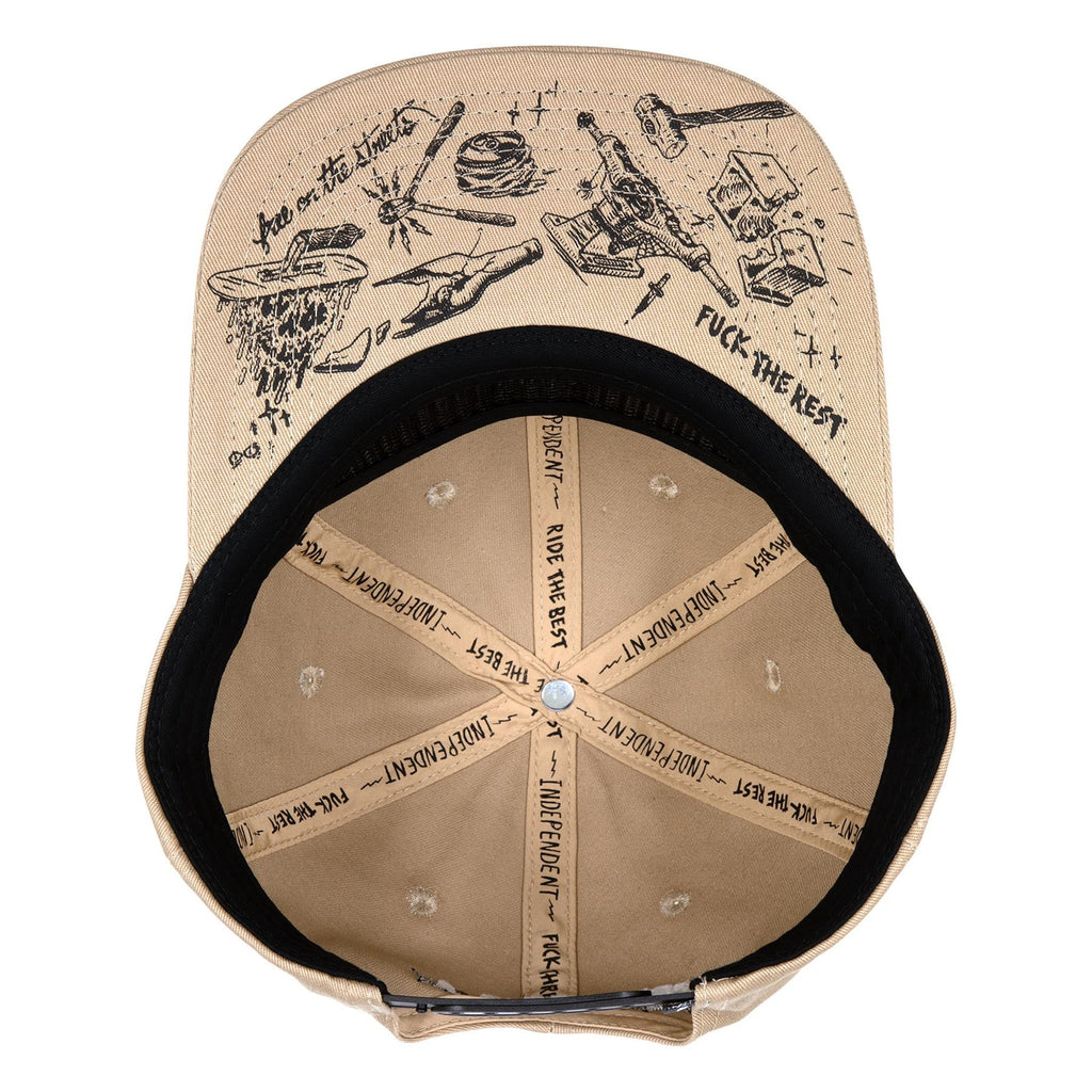 Independent Bratrud Notebook Snapback Unstructured Khaki OS Unisex Hat