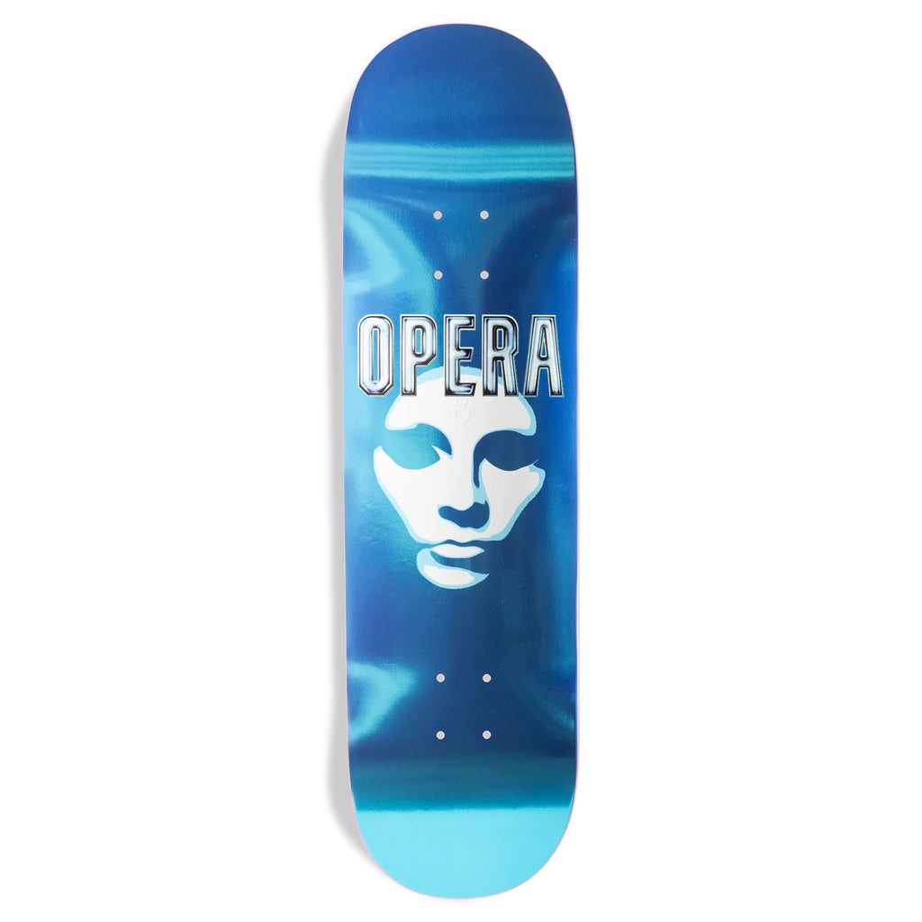 Opera Mask Logo 8.5" x 32.125" Blue Foil Skateboard Deck