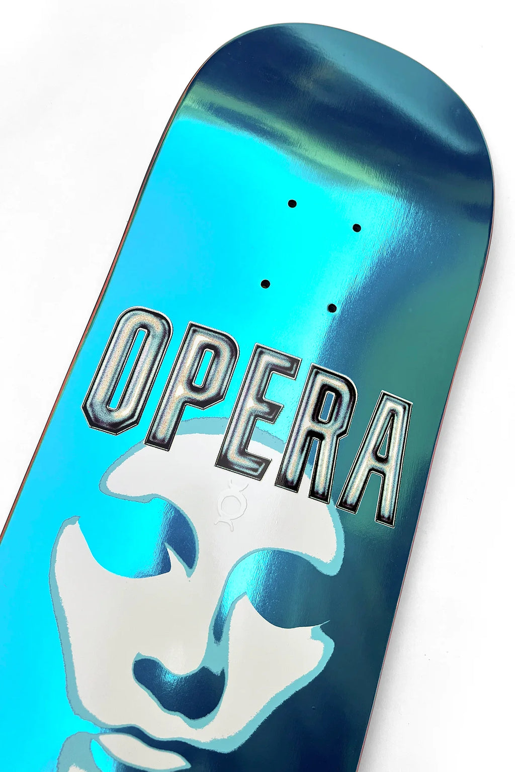 Opera Mask Logo 8.5" x 32.125" Blue Foil Skateboard Deck