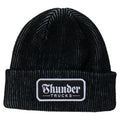 Thunder Script Patch Black White Cuff Beanie