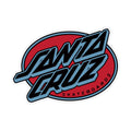 Santa Cruz Oval Outline Dot 5" x 3.5" Blue Black Sticker
